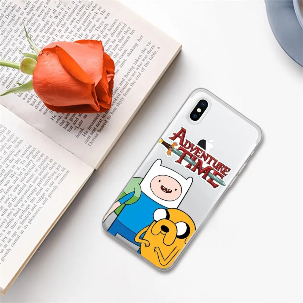 Cartoon Adventure Time For iPhone 15 11 12 13 14 Mini Pro Max XR X XS TPU Clear Case For 8 7 6 Plus SE 2020