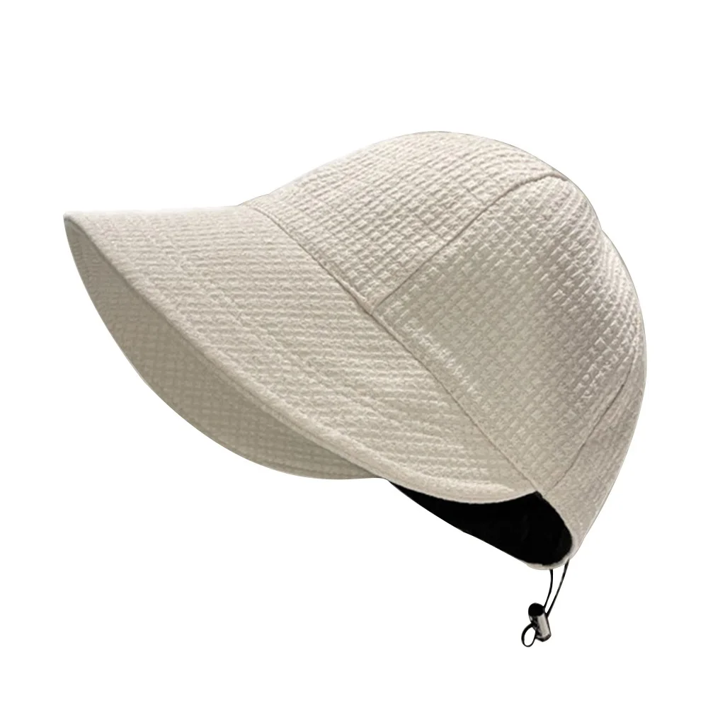

Casual Solid Color Waffle Bucket Hat Wide Brim Sunscreen Fisherman Hat Summer Sun Hat Sun Protection Canvas Basin Hat Travel