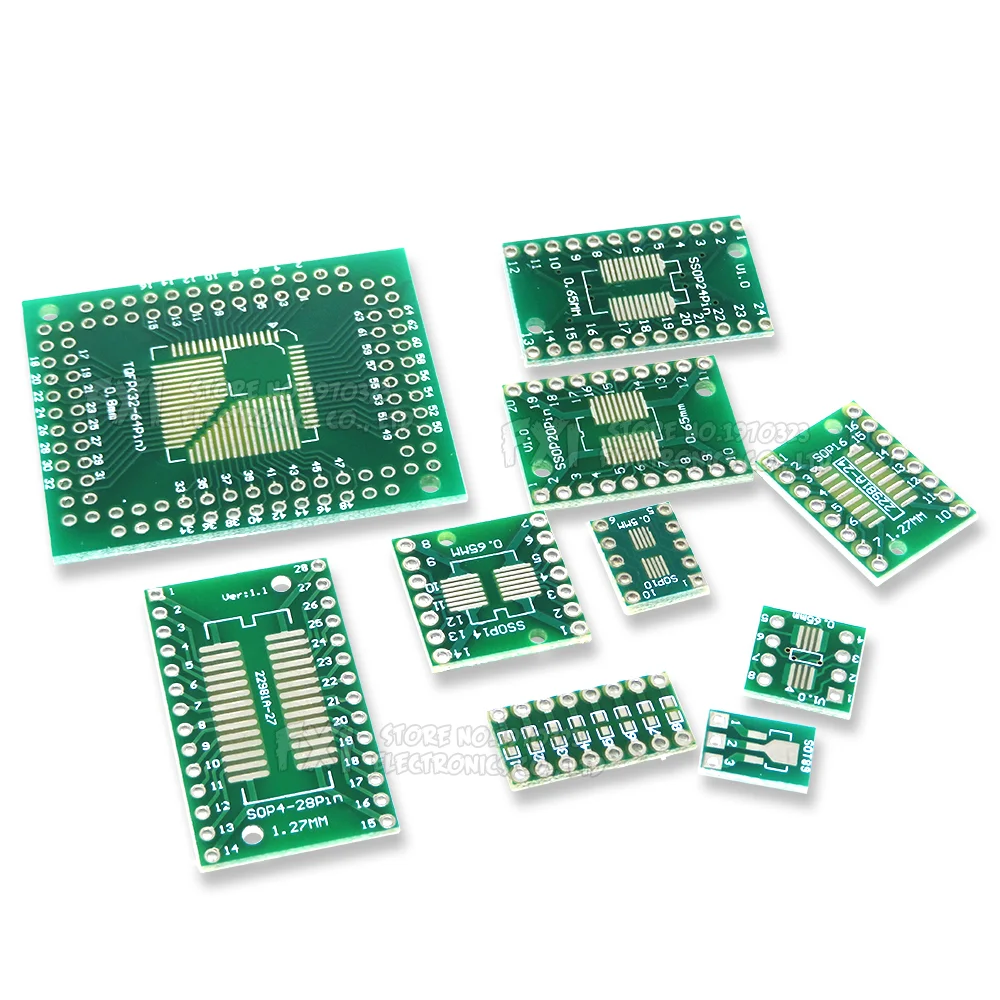 10PCS Transfer Board DIP Pin Board Pitch Adapter SOT89 SOT223 SOP14 SOP20 SOP24 TSSOP8 SSOP8 SOP8 to DIP8 DIP PCB SOP-8 SOP