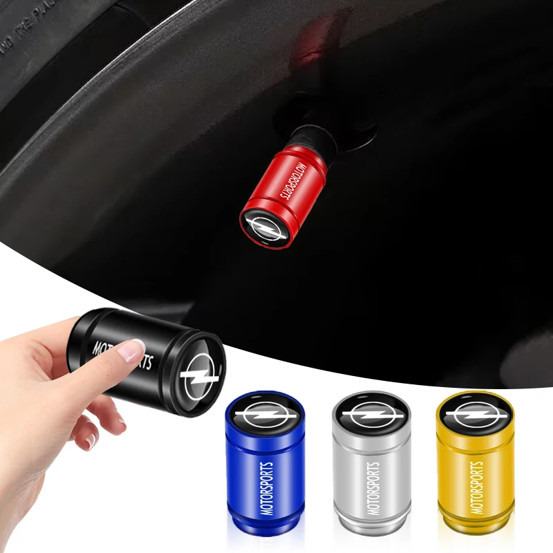 4PCS Tampas de Válvula de Pneu de Metal Decorativas à Prova de Poeira com Emblema Esportivo para Opel Insignia Astra G J F K Vectra C H Corsa C B D Omega