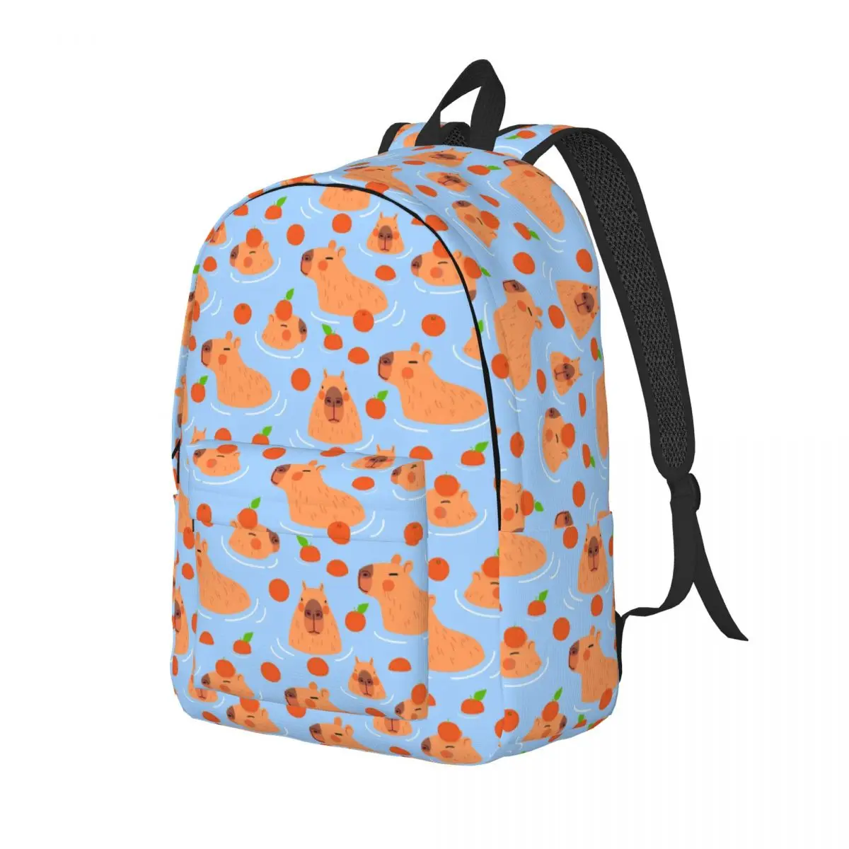 Kawaii Capybara Animal Orange Cartoon Casual Backpack Outdoor High School Business Daypack for Men Women College Shoulder Bag