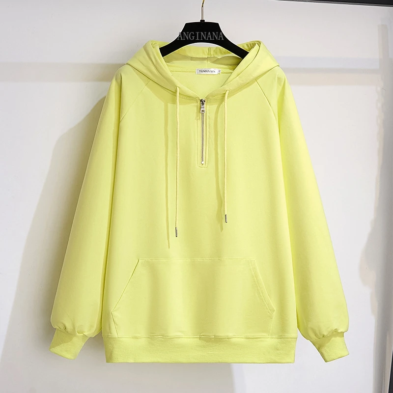 

Spring and summer oversized women's 12xl 180kg hoodie large size 8XL 10xl long-sleeve loose zipper pocket black yellow big coat