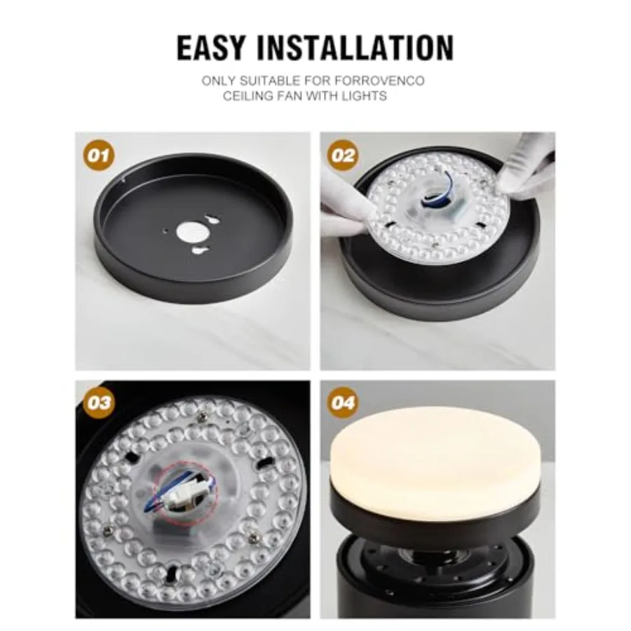 LED Fan Light Kits Replacement, LED Light Kit 15W 120V 2000LM 3 Color Temperature 3000K 4500K 6000K Ceiling Fan Led Replacement