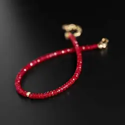 Handmade natural 4MM ruby cut bead bracelet Teens Bohemian Men Eco-Friendly Unique Artisan Trendy