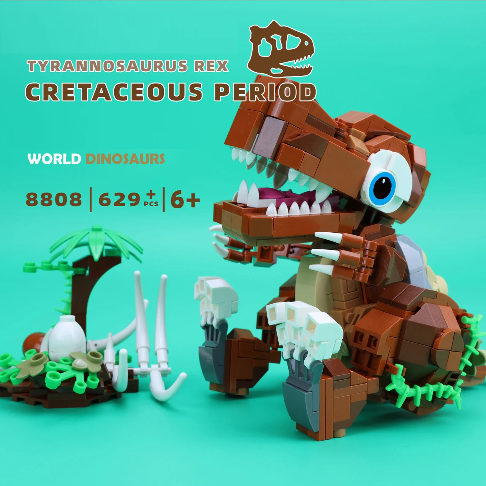 MOC T-Rex Modell Bausteine Kit Prähistorischer Planet Dinosaurier Jurassic World Kompatibles Set STEM Pädagogisches Ziegel Spielzeug Geschenk