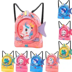 Bolsa de natación para niños, mochila de playa de animales bonitos, bolsa de natación para niñas, mochila seca y húmeda para exteriores