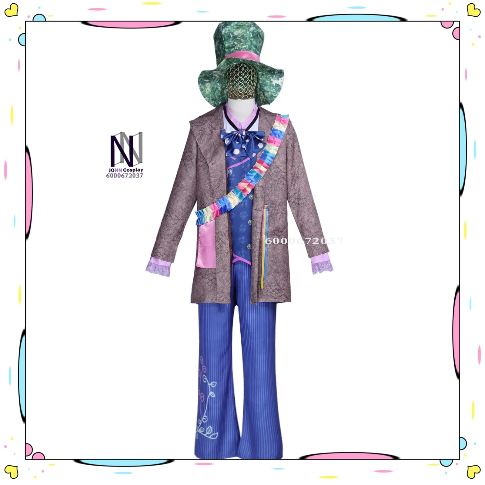 

Movie Cosplay Costume Anime Mad Hatter Outfits Role Playing Magician's Uniform Outfit with Hat for Men Adult Comic Con Halloween