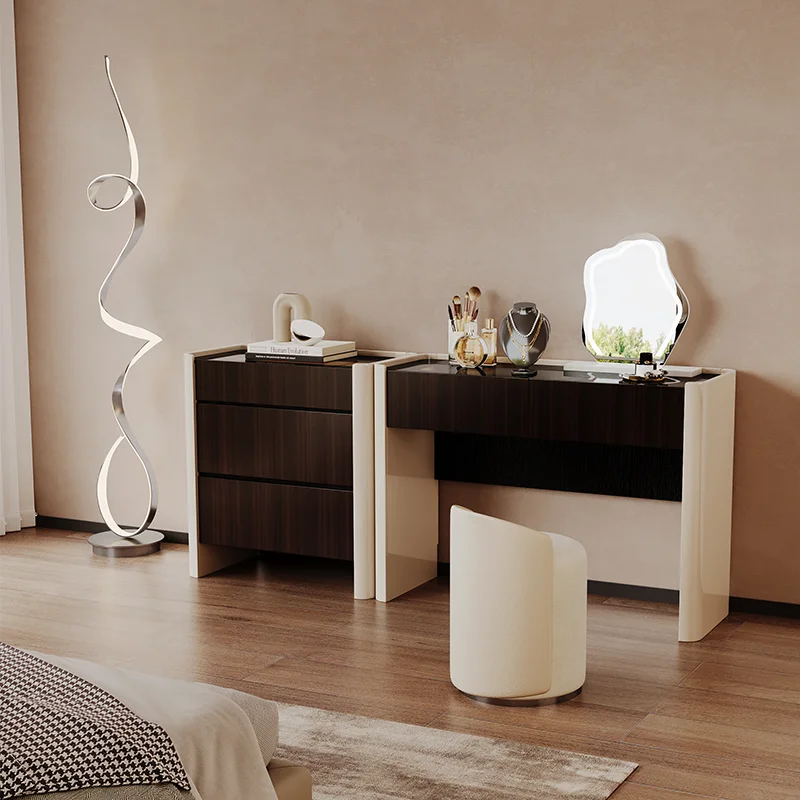 

Italian minimalist master bedroom dresser, modern minimalist light luxury dresser, minimalist high-end makeup table,