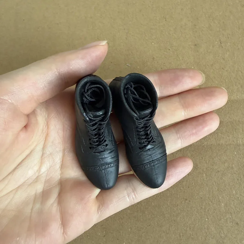 1/6 Scale Male Lace-up Rubber Boots Soldier Solid Shoes Model Fit 12\'\' Detachable Feet Action Figure Body Dolls