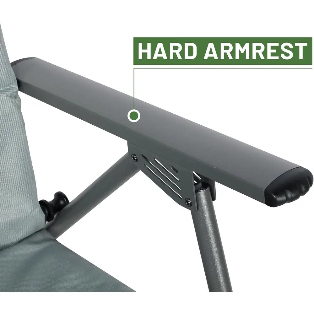 Double Pack Grey Outdoor Rocking Chairs with High Back and Padding, Up to 400 lbs Capacity