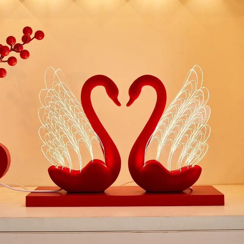 Festive acrylic swan, tabletop small ornament