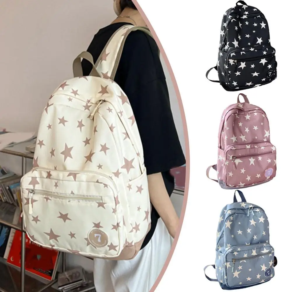 Mochila De estrella para hombre y mujer, bolsa para ordenador portátil de 17 pulgadas, bonita mochila de viaje para estudiante de regreso a la