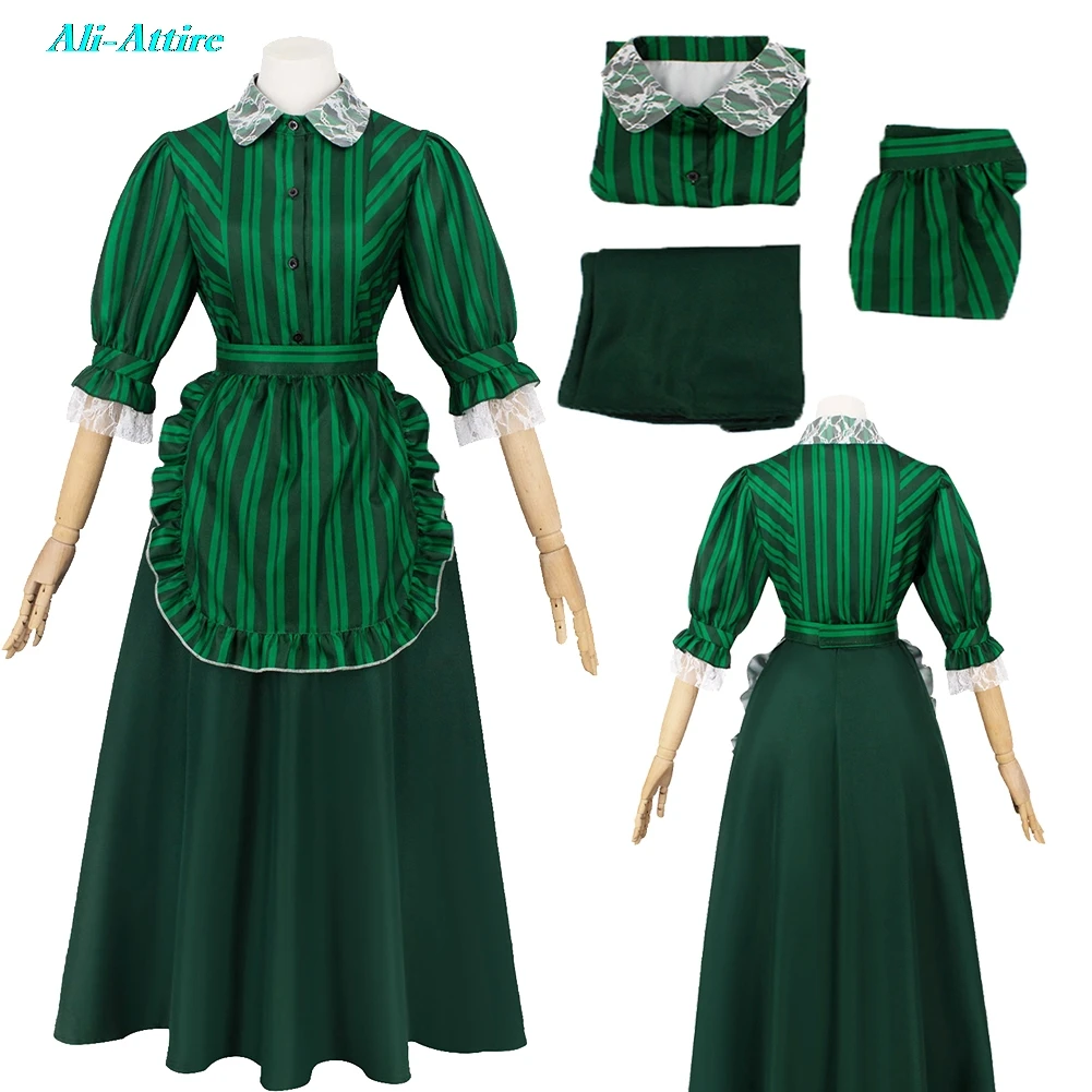 

Movie Haunted Mansion Cosplay Maid Skirt Top Aprons Cloth Women Party Disguise Outfit Suits Roleplay Halloween Costume Carnival