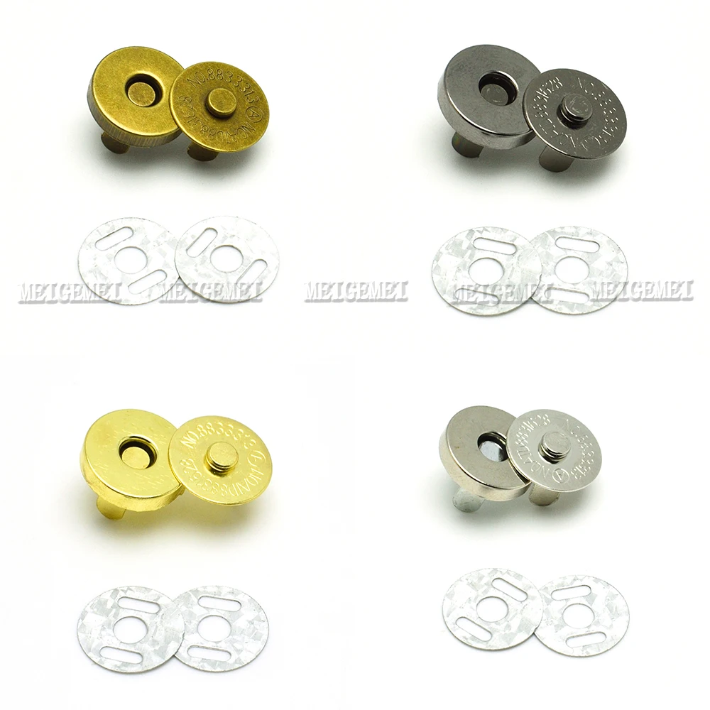 4set Magnetic Snap Fasteners Clasps Buttons Handbag Purse Wallet Craft Bags Parts Accessories 14mm 18mm