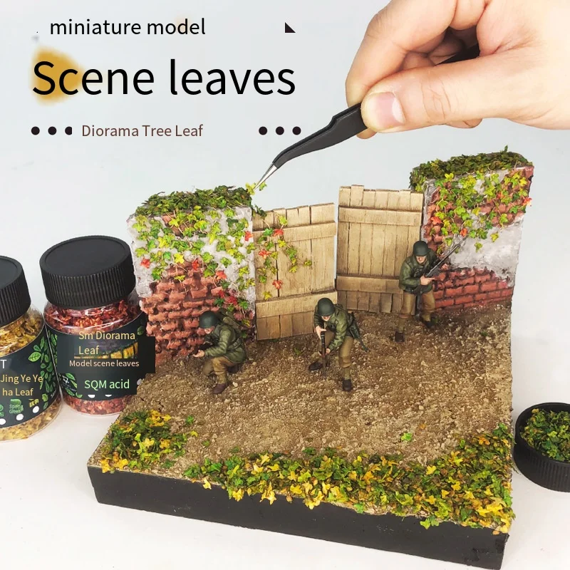 Miniatur-Diorama-Szenenblätter – Herbst-Ahorn-Herbstblattfüller, DIY-Pflanzenlandschaftsbau für Sandtisch und Modell-Terrain-Zubehör