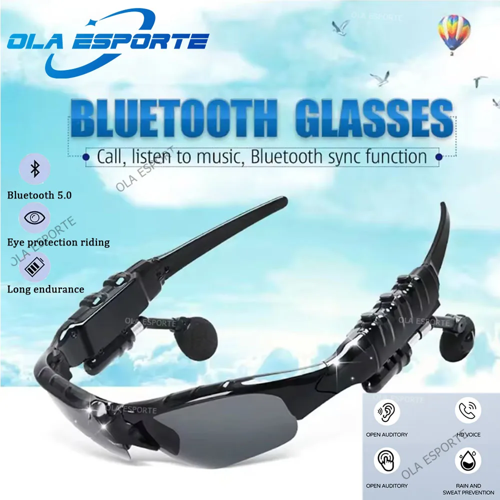 Stereo Earphones Wireless Headset with Mic Glasses Sunglasses for Driving Cycling Sports Noise Reduction Headphones Sunglasses