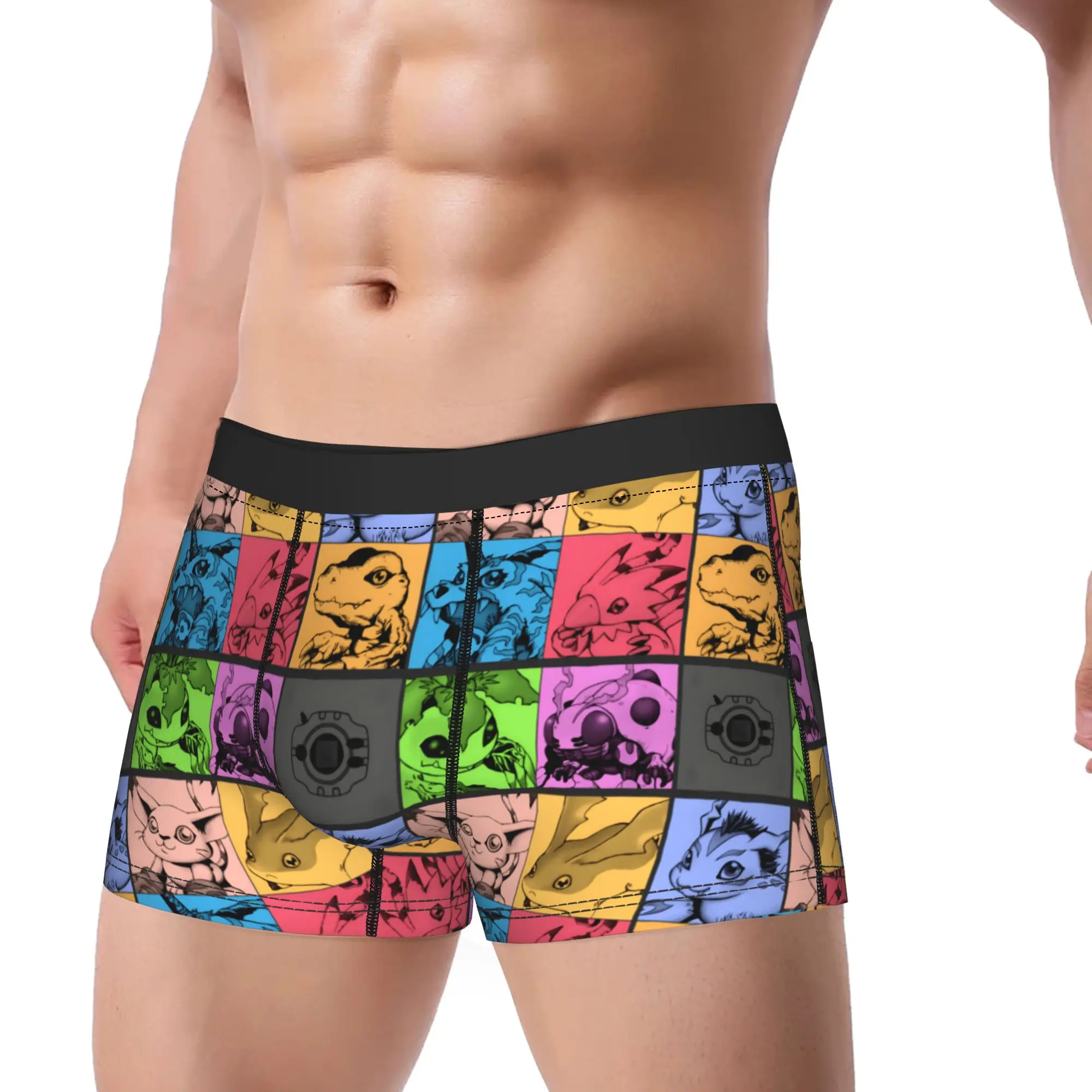 Anime D-DigimonS Underwear  Man Panties Custom Elastic Boxer Shorts Hot Sale Shorts Briefs Plus Size 2XL