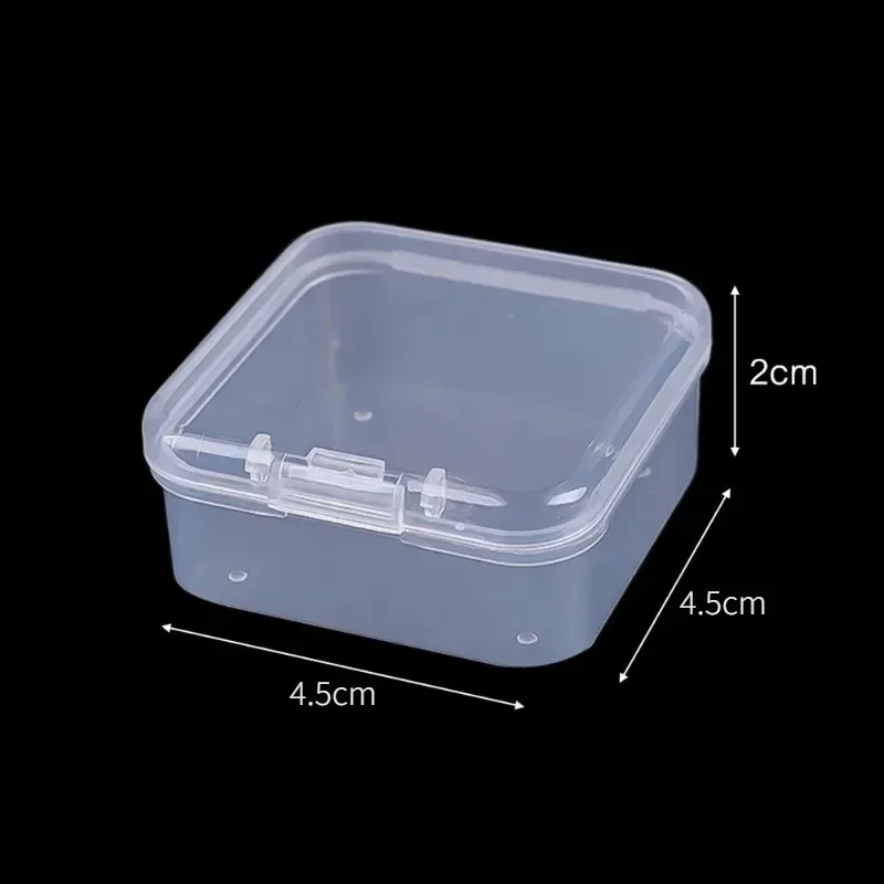 60/1PCS Mini Plastic Storage Box Transparent Dustproof Jewelry Storage Box Portable Earring Ring Earplugs Packaging Storage Case