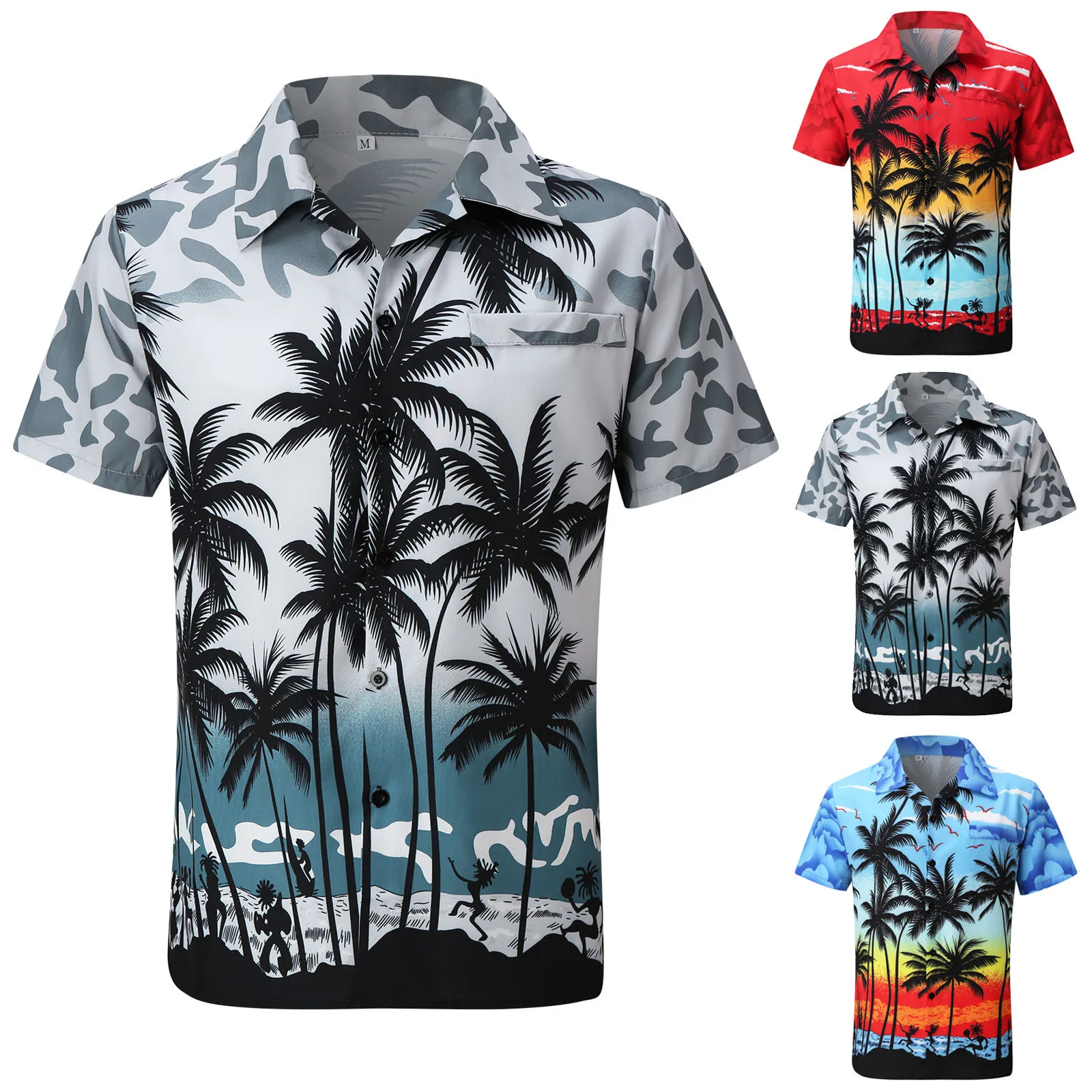 2025 Weiyi Men's Casual Shirt Beach Printed Special Wide Fit Fleece Lined Thickened  Collar Nine Sleeve Length Autumn Shirt