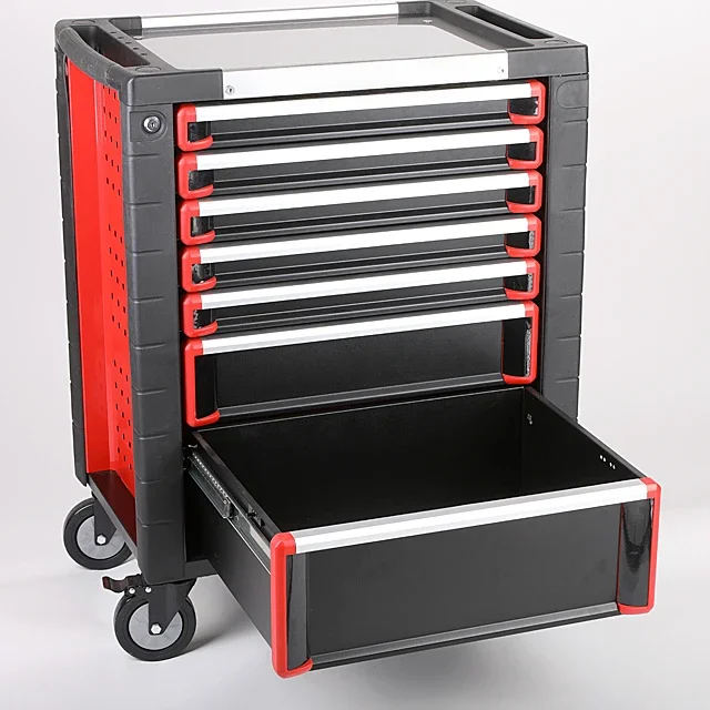 

-Ningbo Kinbox 7 Drawer Workshop Garage Metal Tool Cart /Tool Trolley / Toolbox Cabinet With Handle And Wheels