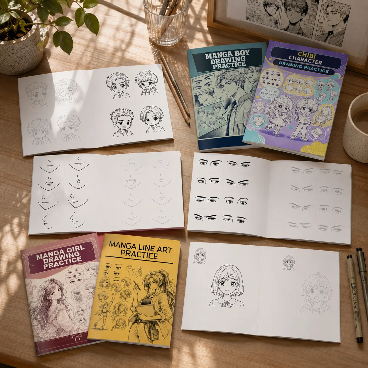 Anime Manga Line Drawing Practice Book, Line Art Tracing Workbook for Drawing Practice