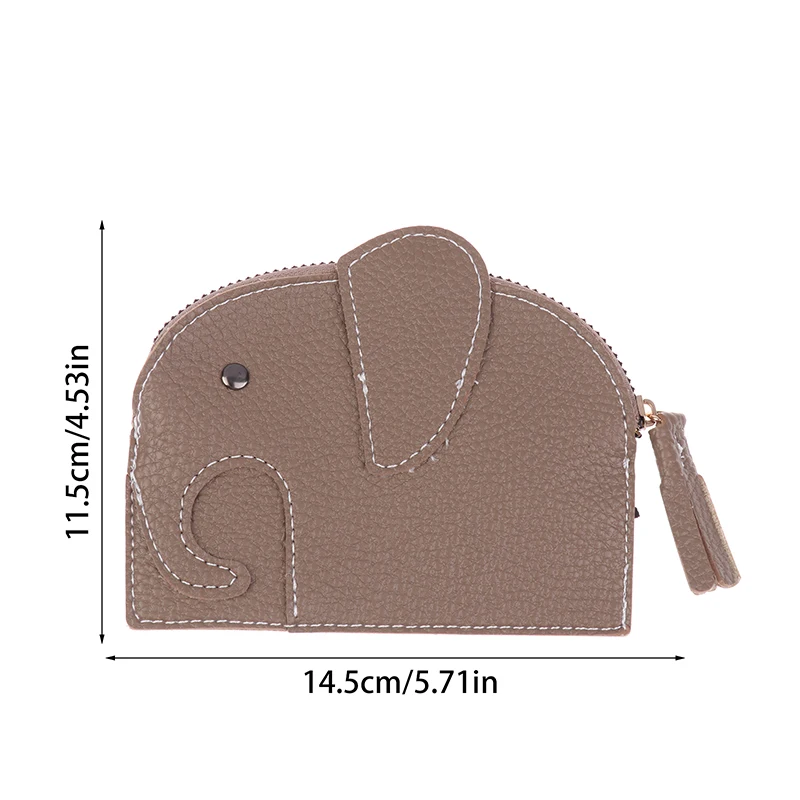 لطيف الكرتون الفيل المحفظة الصبار عملة حامل بطاقة مفتاح تخزين أحمر الشفاه حقيبة محفظة صغيرة للشابات #6