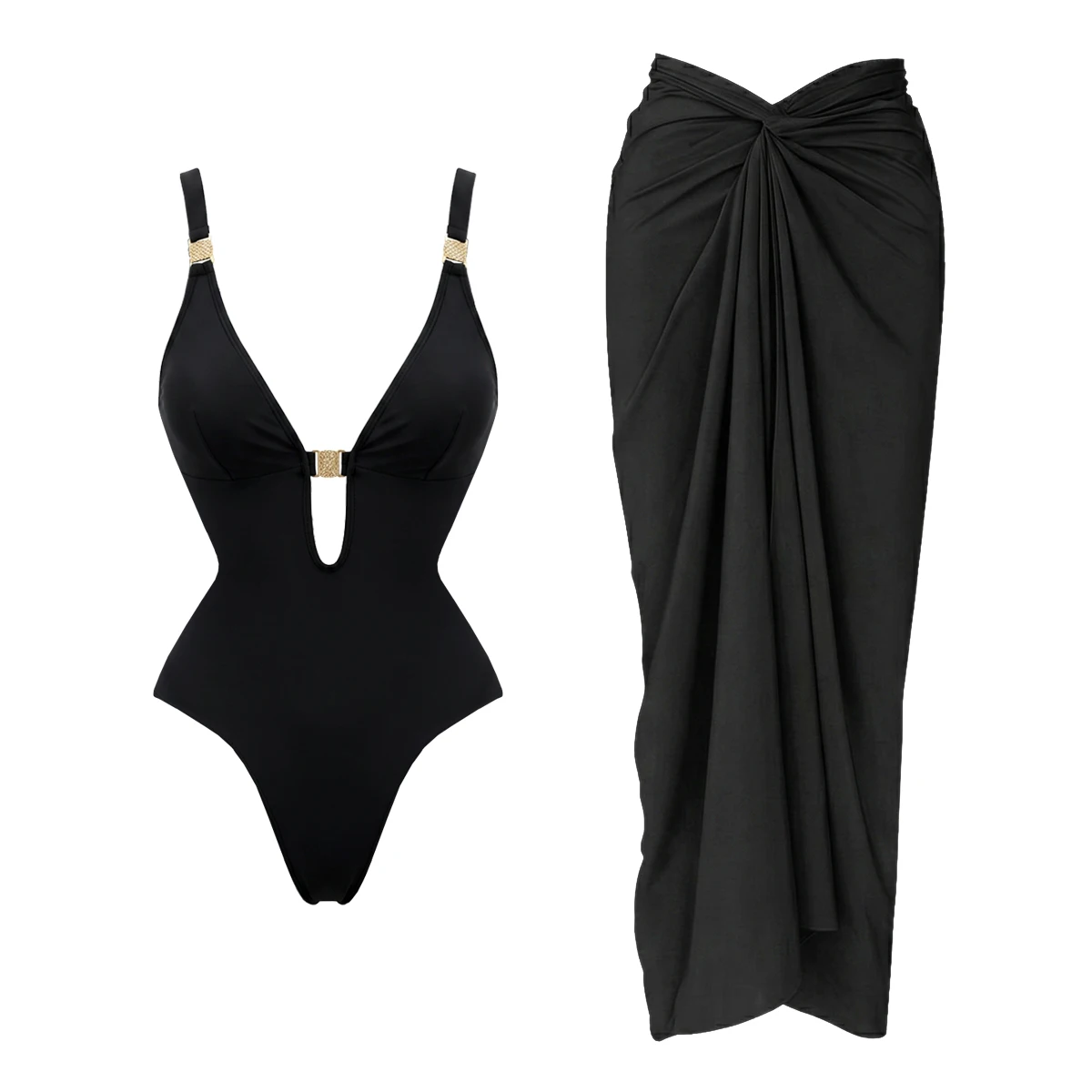 3Pc Push-Up Bikini Mit Cover Up Frauen Sexy Badeanzug Weibliche Bademode Bandeau Biquini Glänzende Taste Badeanzug Bodysuit Bademode