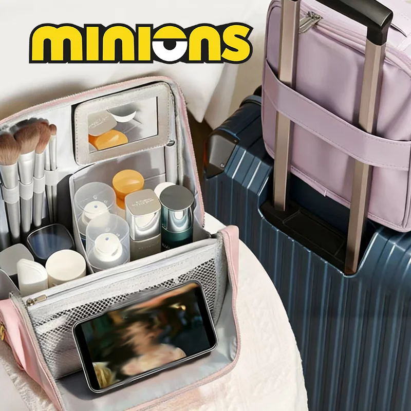 

Cartoon Minionses Makeup Bag Anime Character Despicable Me Large-capacity Portable Travel Bag Storage New Outdoor Fashion Gifts