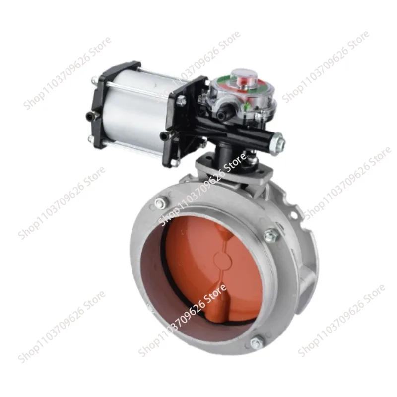 DN200 DN250 DN300 Aluminum Alloy Flange Pneumatic Powder Butterfly Valve Cement Mixing Plant Dust Valve