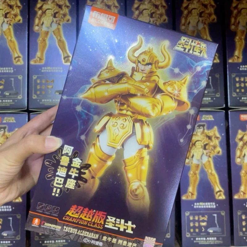 Novo original blokees saint seiya taurus aldebaran figura de ação aiolos pegasus mu aiolia milo montagem modelo kit campeão classe