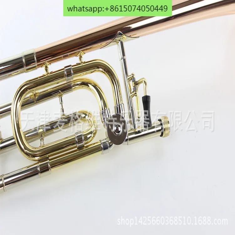 Blowing instrument lacquer gold trombone with B-flat key and minor alto trombone phosphorus bronze trombone