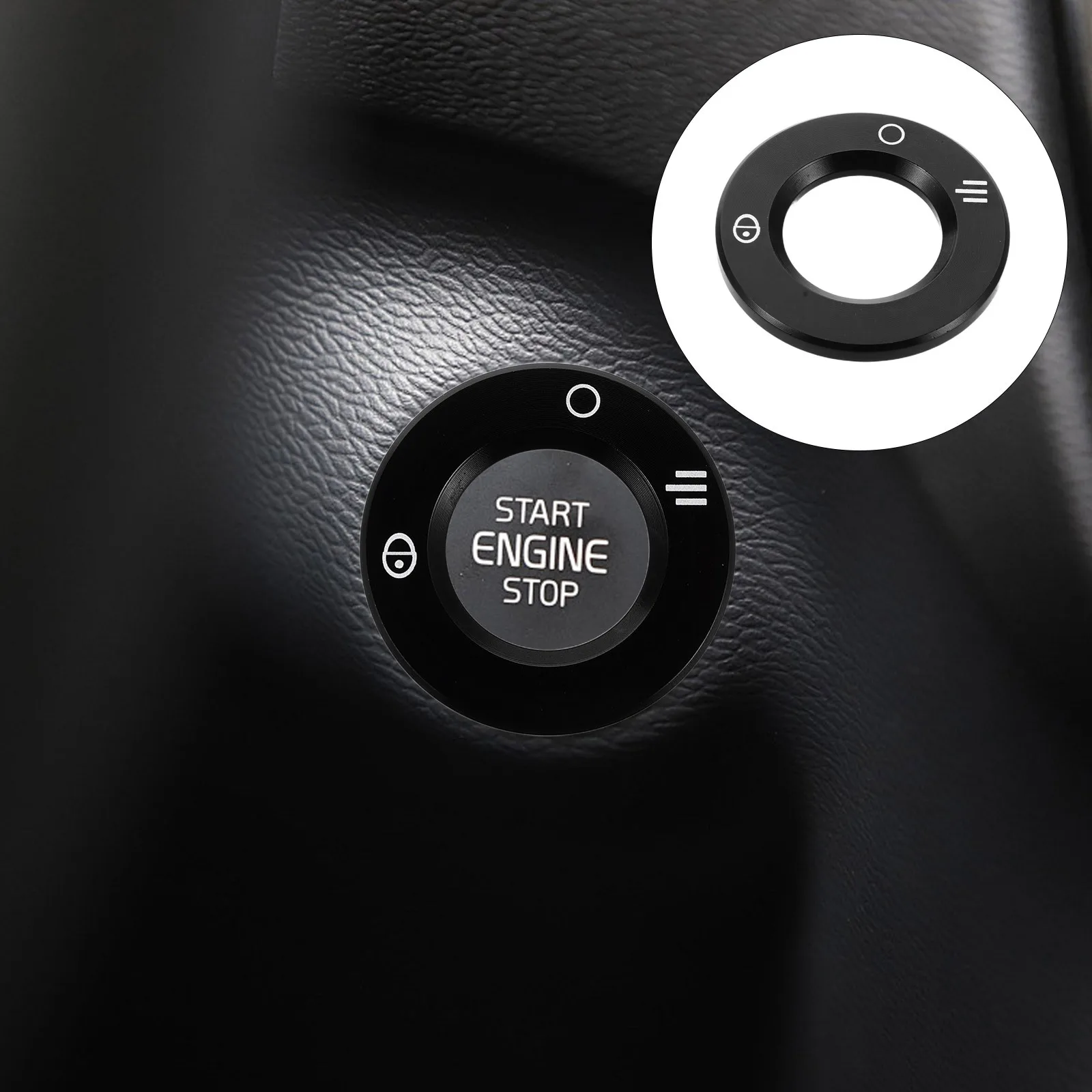 

Motorcycle Ignition Lock Cover Black Aluminum Push Start Button Ring For Gts300 Engine Switch Protection Scooter