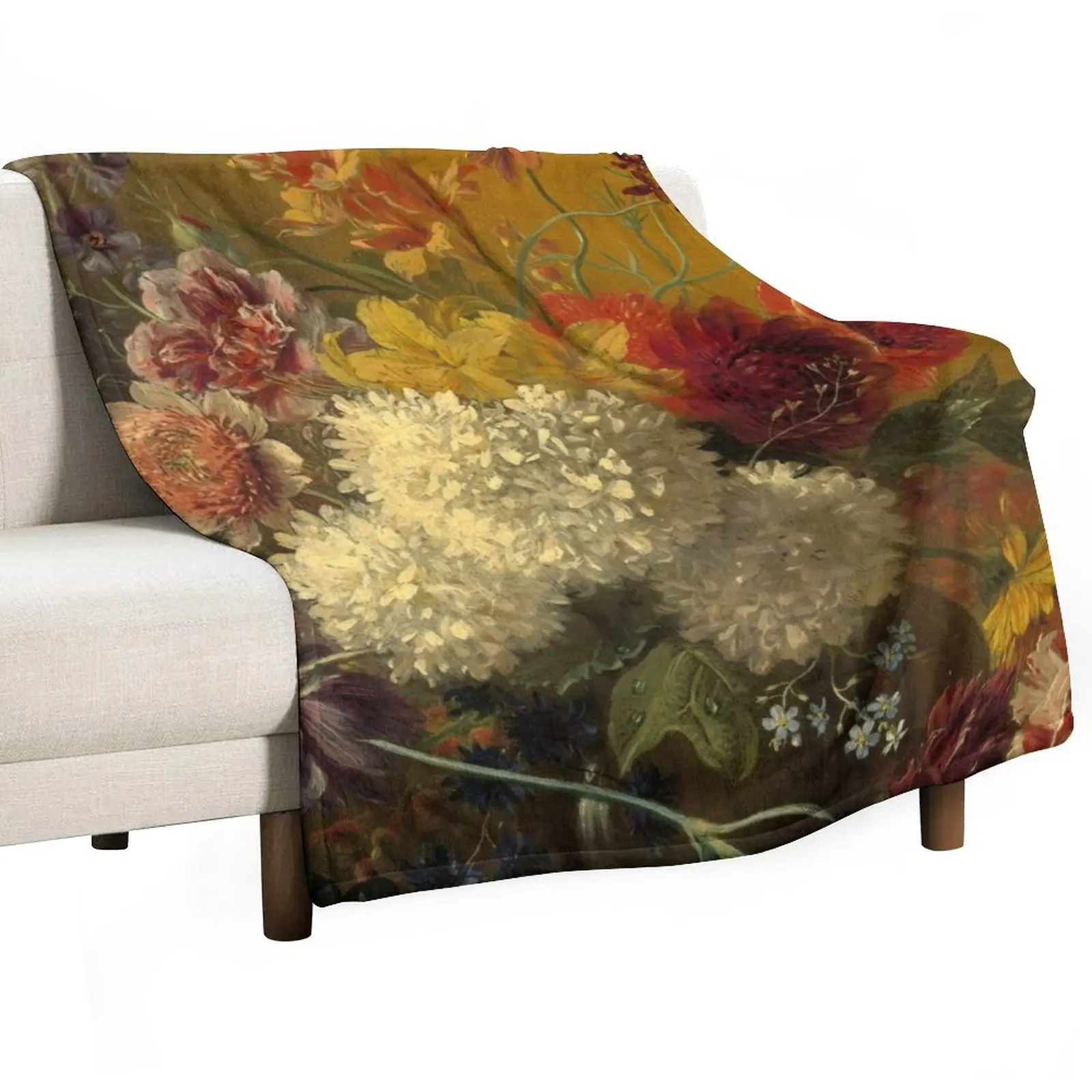 

George Jacobus Johannes van Os Still Life with Flowers Throw Blanket sofa bed Giant Sofa Quilt Decorative Throw Blankets