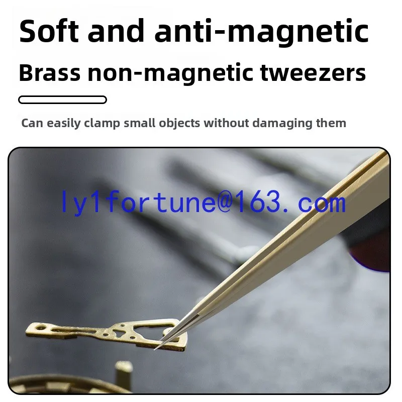 Special tool for repairing watches, brass precision anti magnetic tweezers, hand polished sharp tweezers without damaging parts