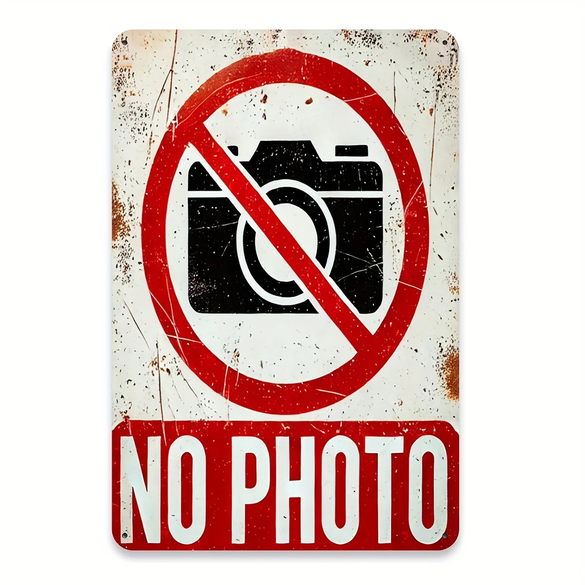 

1PC Vintage Iron No Photography Sign Waterproof Dustproof Suitable for Home Bar Cafe Garage Wall Decoration Metal Art Plaque