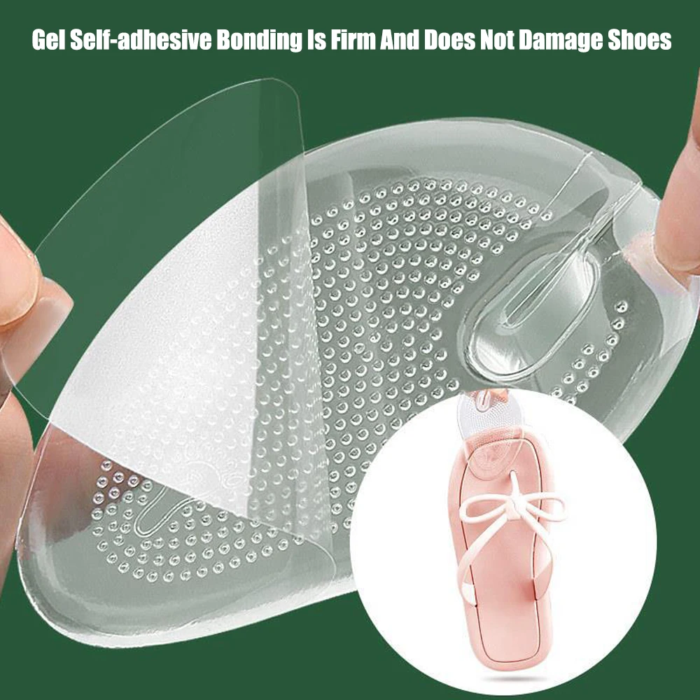 Gel Massage Insoles for Shoes Woman Man 4Pcs Silicone Forefoot Pads Slippers Sandals Flip-flop Non-slip Self-Adhesive Foot Pads