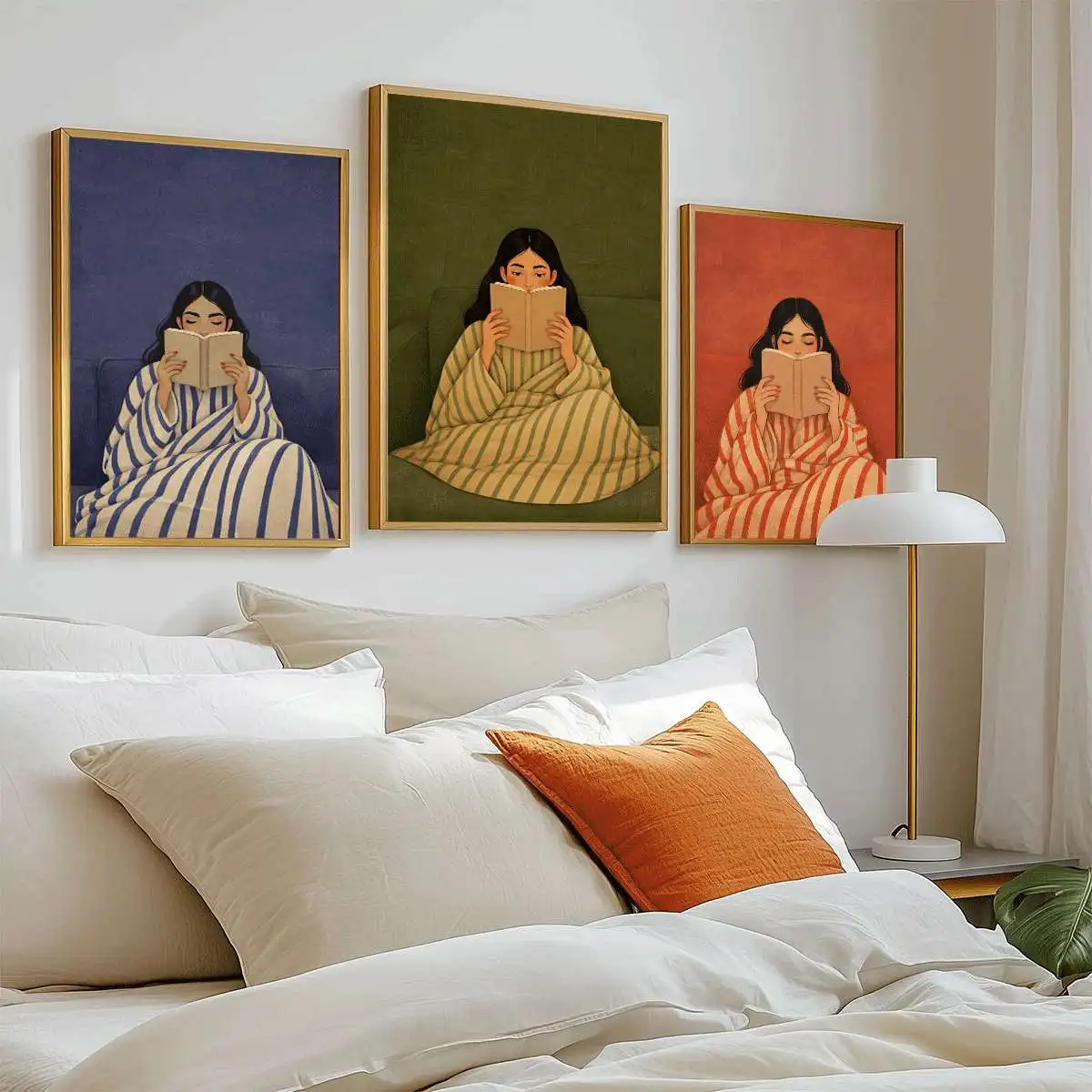 3PCS Women Reading Art Posters  Retro Wall Art  Wall Decorations for Art Lovers Home Decoration  Canvas Paintings for Room Decor