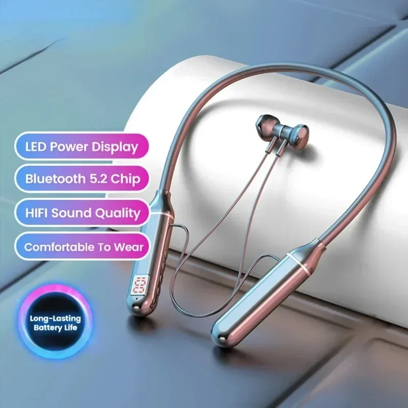 TWS Беспроводные наушники Bluetooth наушники с магнитным шейным ремешком Спортивная водонепроницаемая Bluetooth-гарнитура с микрофоном