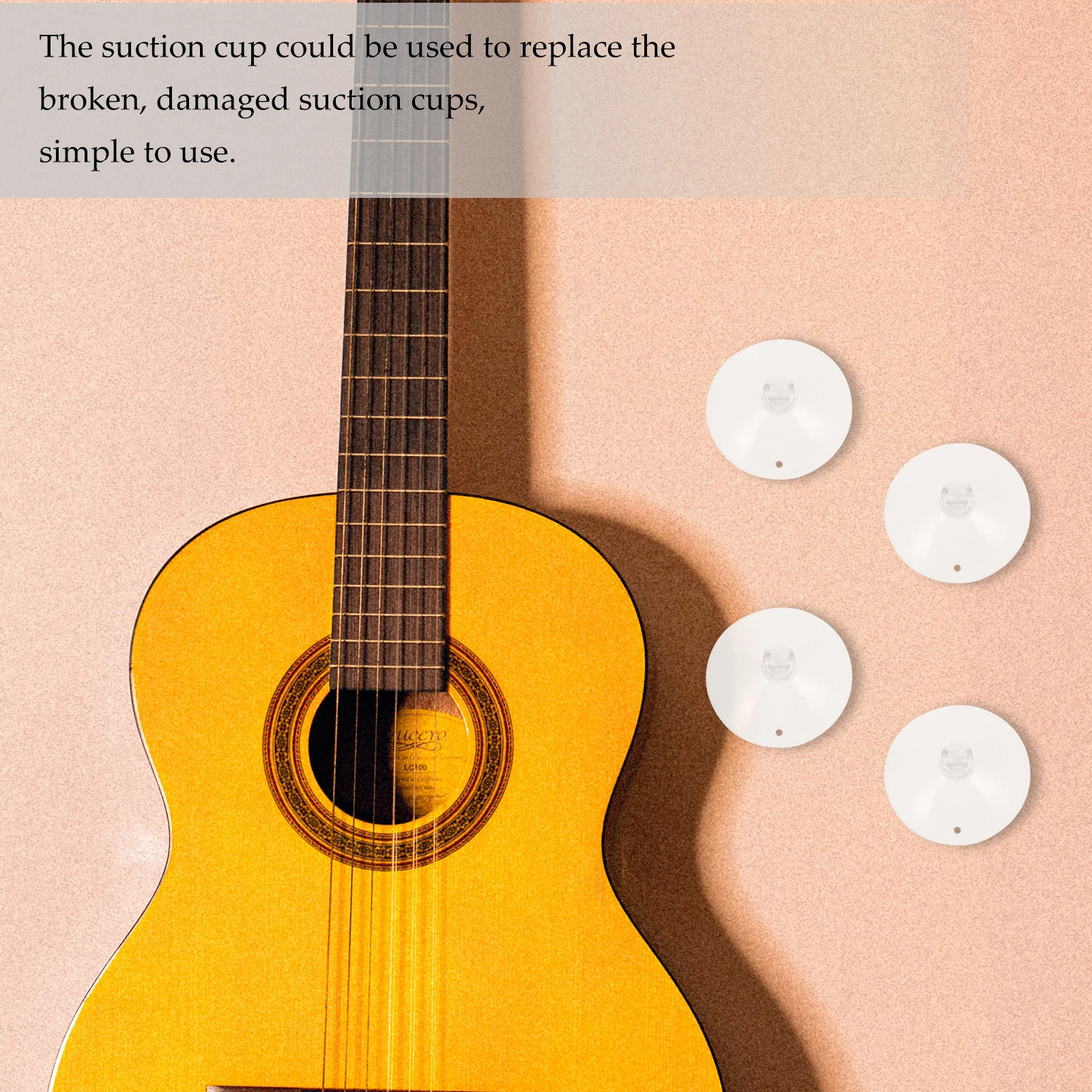 

4 Pcs Accessories Guitar Support Clear Suction Cups Classical Heavy Duty Rubber Mount
