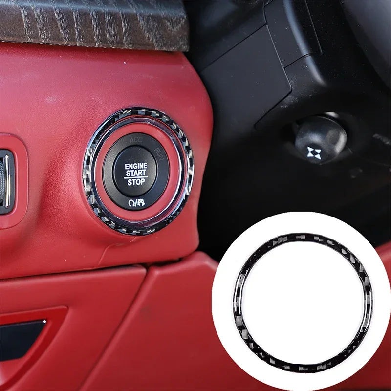 

For Maserati Ghibli III (M157) Quattroporte VI V 2013-2022 One-button start decorative circle soft carbon fiber Accessories