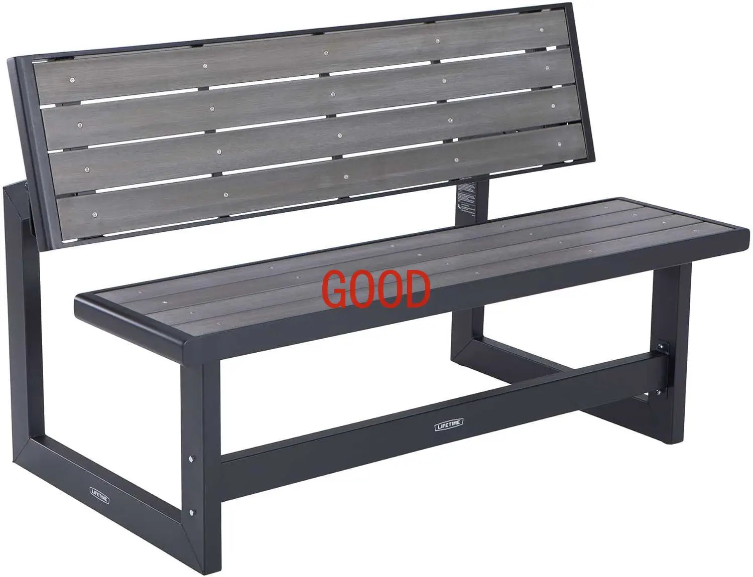 

LIFETIME 60253 Outdoor Convertible Bench, 55 Inch, Harbor Gray