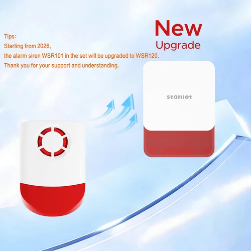 Imagen 2 del producto Staniot-sistema de alarma inalámbrico para el hogar, Kit de seguridad con pantalla táctil de 4,3 "", sirena integrada, Control remoto por aplicación, WiFi SecPanel 5,Batería incorporada de 1500 mAh, compatible con Alexa