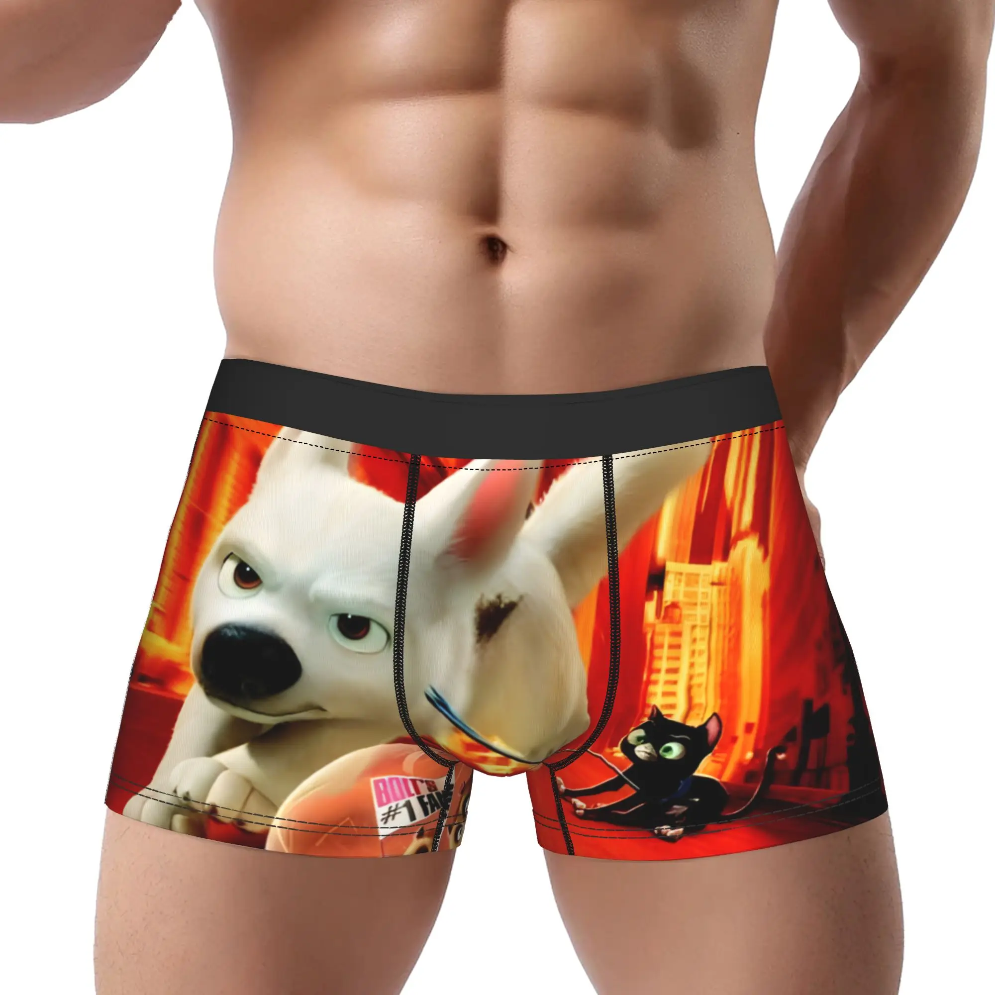 

1piece Bolt Cartoon Underpants Breathbale Panties Man Underwear Print Shorts