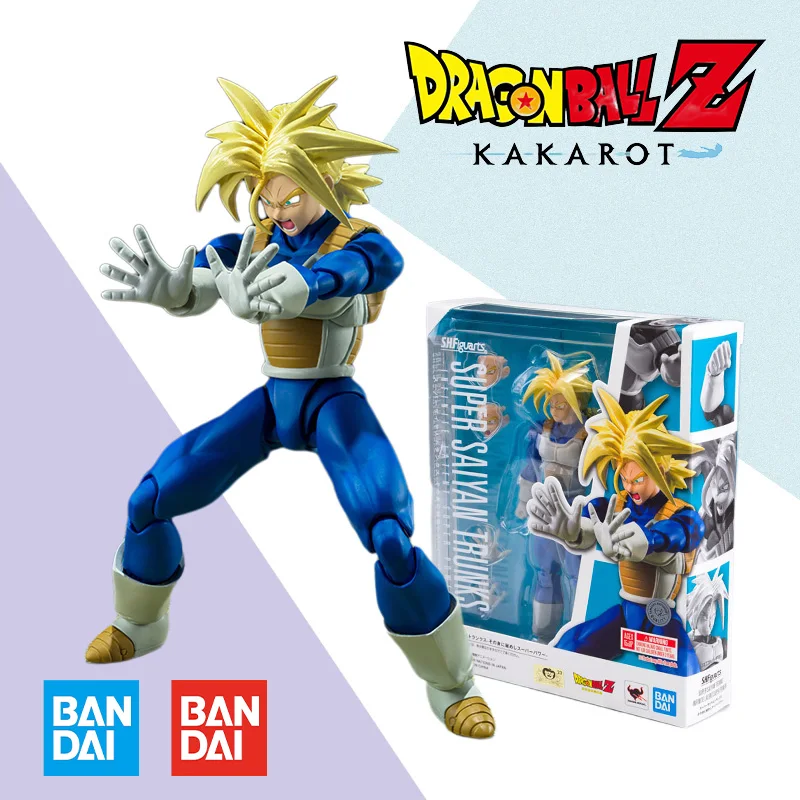 

Original Bandai SHF DRAGON BALL SUPER SAIYAN TRUNKS HIDDEN SUPER POWER Figure Finished Model Anime Action Toy Gift for kid