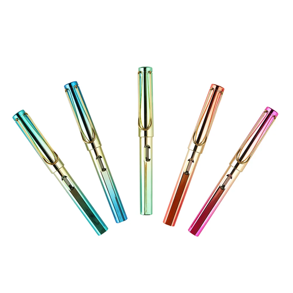 5 Pcs Pen Ink Supplement Colored Metal Coloured Pens Office for Staff Useful Without Calligraphy Practice Portable Students