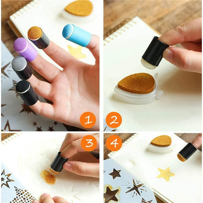 

80 Pcs Finger Sponge Daubers Finger Painting Sponge Craft Drawing Sponge Dauber Set For Painting Art Ink Crafts Card