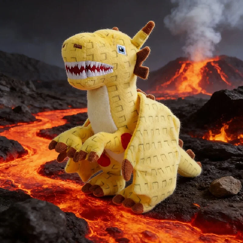 [In Stock] New Steel A Brrainrot Plush Toy Black White Shark Dragon & Yellow Fire Dragon Anime Birthday Christmas Gift view 3