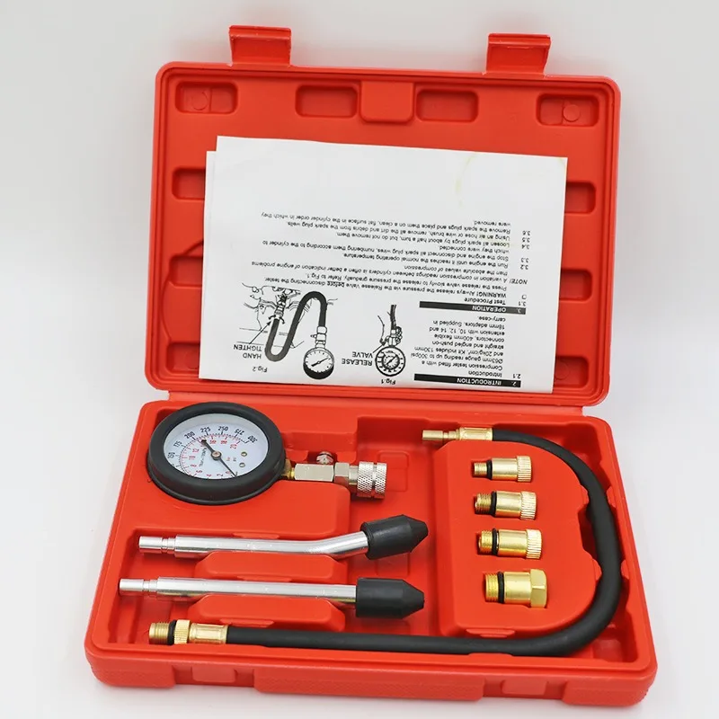 

Professional AUTO TOOLS Petrol Gasoline Engine Cylinder Compression Gauge Tester Kit Cylinder Tester With M10 M12 M14 M16 M18