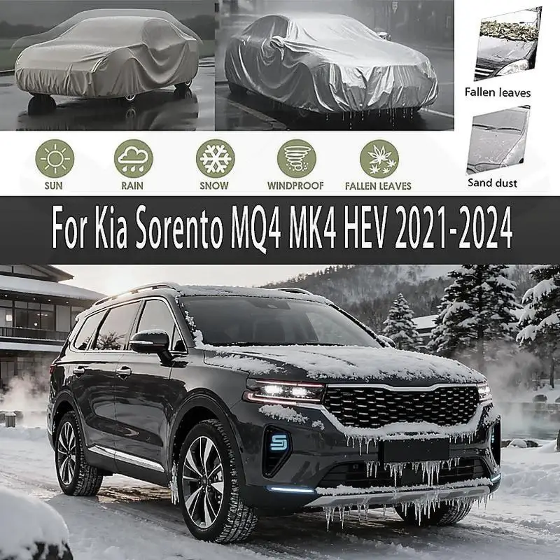 

For Kia Sorento MQ4 MK4 HEV 2021 2024 2022 Outdoor Protection Waterproof Dustproof Full Snow Sunshade Car Covers