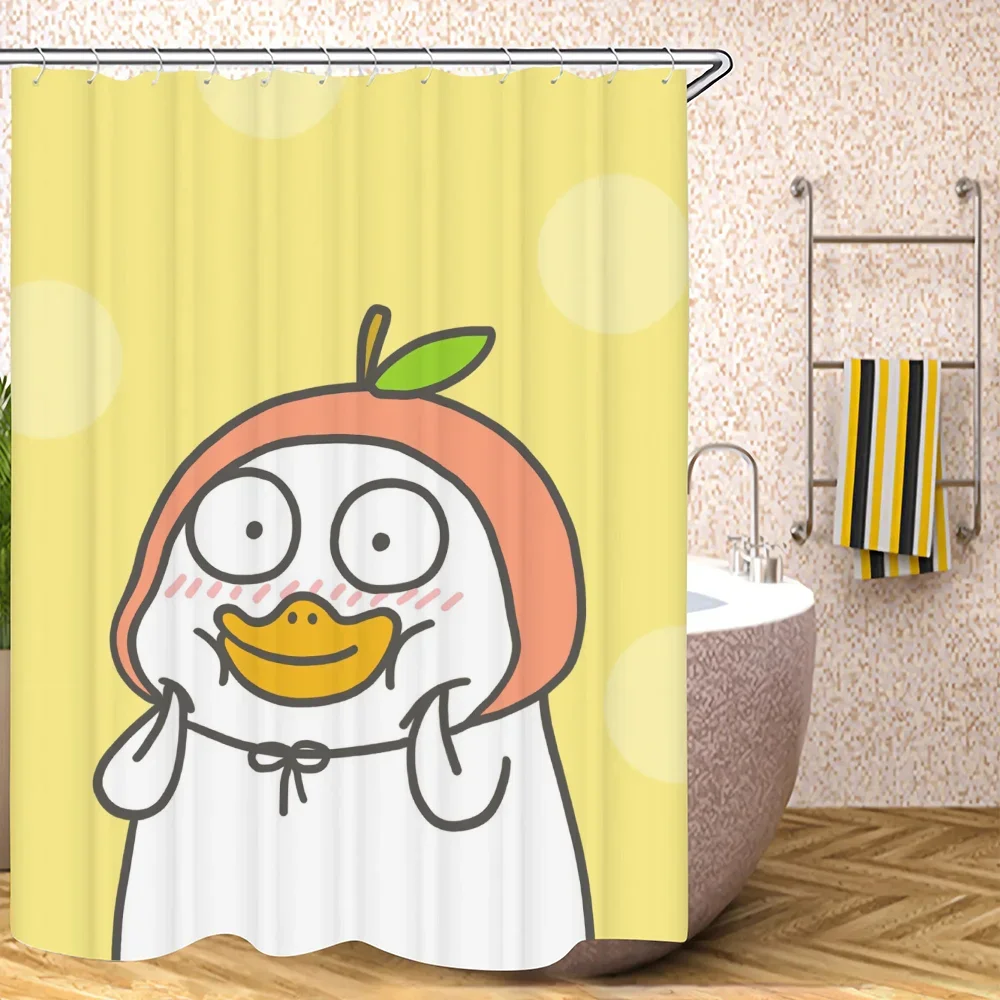 Yellow Duck Waterproof Shower Curtain for Bathroom Opaque Curtains Accessories Bath Bedrooms the Home Fabric Shade Products